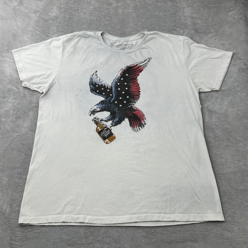 Moonshine Spirit Brad Paisley Eagle Graphic T-Shirt Size XXL White Men Americana